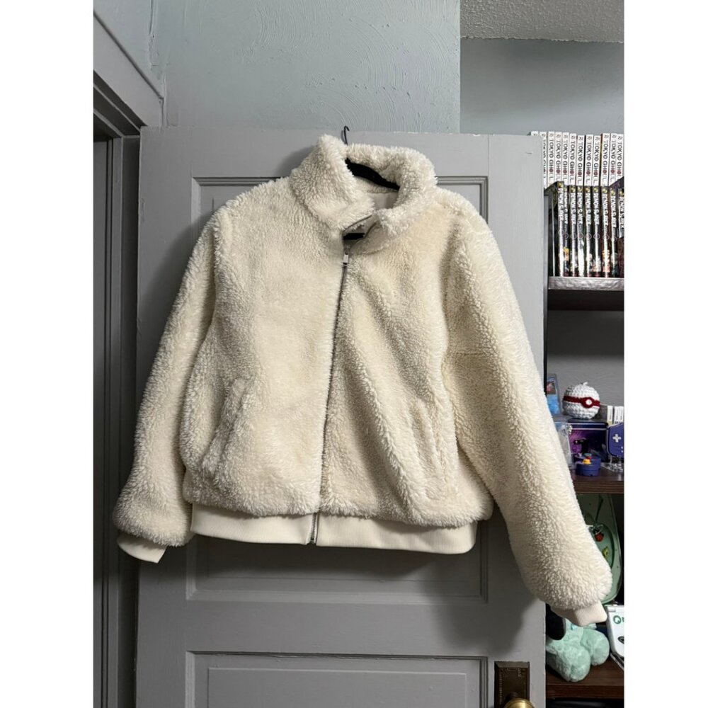 LOFT Cropped Teddy Jacket XL
